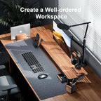 UPERGO Desk Tray Organizer Drawer for Home Office, Walnut Desk Organizer Tray for Keys, Pen, Watch