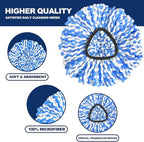 Mop Head Replacement, 3 Pack Spin Mop Refill Replace Head, Microfiber & Machine Washable