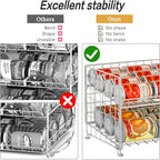 JKsmart 2-Pack Stackable Can Rack Organizer, Can Storage for Kitchen Pantry Cabinet, Can Holders for Food, Multifunctional Can Dispenser for Snacks Soda, Silver