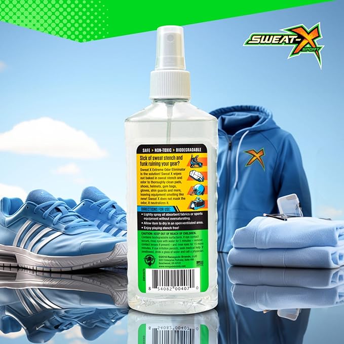 SweatX Extreme Odor Spray - Multipurpose No-Wash Deodorizer - Ideal for Shoes and Gym Clothing - Victory Scent (8 Fl Oz) - 6 Pack