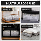 ALCOVA Shoe Organizer for Closet, 3 Pack Shoe Storage Box with Clear Cover, Foldable Shoe Storage Box, Fits up to 48 Pairs, Gray