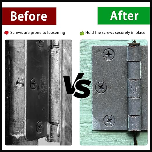 30 Pcs Wood Anchor Stripped Screw Hole Repair Kits-Door Hinge Hole Repair Kits Fit Screws Sizes #2 to #18-Adjustable Wall Anchors for Wood Door Drywall Hole Repair