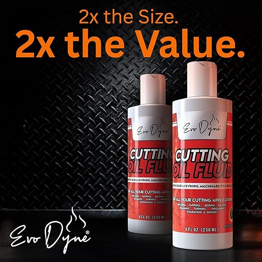 3-Pack Evo Dyne Cutting Oil Fluid 8oz, Made in USA - Multipurpose - Cutting Oil for Drilling, Tapping, Milling - Machine Cutting Fluid | Safe on Metal & Glass