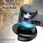 Brushless Cordless Angle Grinder Kit, 19500rpm Mini Electric Angle Grinding Tool with 2x16.8V 2000mAh Battery and 6-Cutting Discs, Grinder Handheld Cutter for Metal Wood
