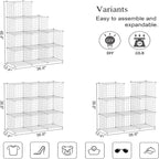 C&AHOME Wire Cube Storage, 9-Cube Organizer Metal, Wire C Grids Storage, Storage Bins Shelf, Modular Bookshelf, Closet Cabinet Ideal for Home, Living Room, Office 36.6”L x 12.4”W x 48.4”H White