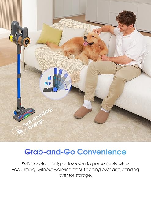 UNINELL HOME Cordless Vacuum Cleaner,45000Pa/450W Vacuum Cleaners for Home with 60Mins Runtime,Lightweight Anti-Tangle Stick Vacuum,Wall-Mount Charging,Vacuum Cordless with Attachments for Pet Hair