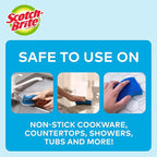 Scotch-Brite No Scratch Scrub Sponges, Blue, 4-1/2 x 2-1/2 x 7/10 in (Pack of 2)