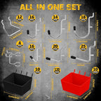 ELEAD 297 Piece Pegboard Hooks Kit, Peg Board Organizer Accessories with Bins for Organizing Various Tools, Fit 1/8 or 1/4 inch Pegboard for Hanging Storage, Garage Kitchen Bathroom Craft Room