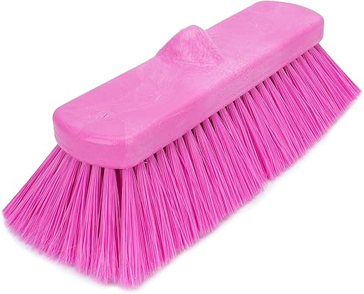 SPARTA 41278EC26 Flo-Thru Plastic Wall Scrub Brush, Equipment Brush With Soft Nylex Bristles For Industrial Kitchens, Hospitals, Commercial Cleaning, 4 Inches, Pink