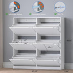 BORNOON Shoe Cabinet with 6 Flip Drawers, Slim Narrow Shoe Storage Cabinet, Freestanding Shoe Organizer for Entryway, Hallway, Foyer