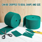 Tioncy 2 Pcs 40 ft Green Scrubbing Pads Roll Heavy Duty Scouring Pads Non Scratch Household Scrub Pads Anti Grease Scrubbing Pads for Dish Metal Grills, 20 ft x 6 in x 0.3 in