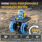 Electric Garden Tiller Cultivator, Cordless Rototiller for Gardening with 2X4.0Ah Batteries & Charge & LCD Display, 9-Inch Tilling Width, 6.6-Inch Depth Tiller for Soil Cultivation, Weeding