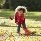 2 Pack Kids Rakes for Leaves, 28" Small Metal Toddler Rakes Garden Lawn Rake with Hardwood Handle and Soft Grip, Lightweight Child Size Yard Leaf Rake Kid Gardening Tools Set for Boys and Girls