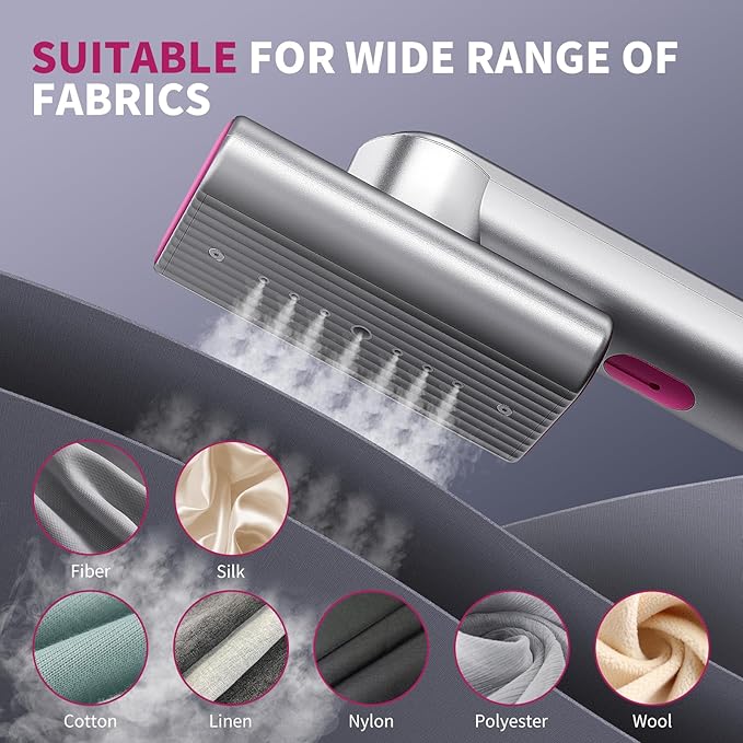 Steamer for Clothes, Portable Travel Handheld Clothing Wrinkles Remover for Clothes, 15s Fast Heat-up, 70ml Water Tank with measuring cup, Portable Garment Steamer for 120V Countries, for Home, Travel