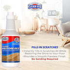 Clean-eez Ultimate Floor Restorer & Polish - Revitalize, Protect, Shine Wood, Laminate, Vinyl, Bamboo, Slate, Terracotta & More (1 Bottle)