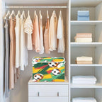 senya Large Storage Bins with Linen Collapsible Foldable Storage Cubes Fabric Closet Organizer Containers box with Flip-Top Lid for Home Bedroom Office 16.7 x 12.6 x 11.8in (Football)