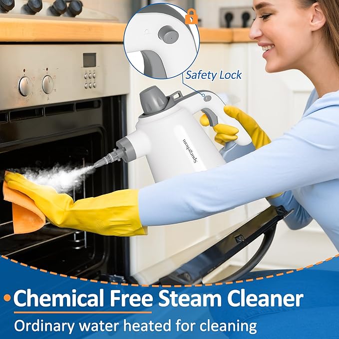 Spurgehom Handheld Steam Cleaner, Portable Steamer with 11 PCS Accessory & Safety Lock, Large Capacity Steam for Cleaning, Multipurpose Steam Cleaner for Home, Car, Window