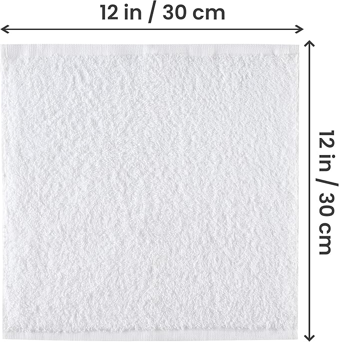 Utopia Towels 24 Pack Cotton Washcloths Set, 100% Ring Spun Cotton, Premium Quality Flannel Face Cloths, Highly Absorbent and Soft Feel Fingertip Towels, White