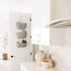 OrganiHaus 3-Tier Hanging Organizer, Gray Cotton Rope Baskets for Wall or Door – Boho Nursery & Home Storage