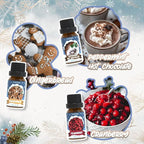 Winter Essential Oils Set, Fragrance Oil Gift Set for Oil Diffusers, Scented Oils for Soap 6x10ml - Forest Pine, Spiced Apple Cider, Cinnamon, Mint Hot Chocolate, Gingerbread, and Cranberry