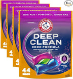 Arm & Hammer Laundry Detergent Power Paks, Radiant Burst | Odor Removing Formula | 44 Count, Pack of 4