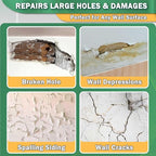 Seloom 12 X 12 Inch Drywall Repair Kit - Heavy Duty Self-Adhesive Mesh Drywall Patch Kit for Large Holes, Quick & Easy Wall Patch Repair kit for Wall and Ceiling (Repair 8)