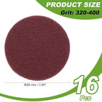 Power Scrub Pads, Scrubbing Pads 320 Grits Scouring Discs - Fitting for (Home Kitchen Cleaning - Drill Attachment - Scrubber Replacement) 16 Pcs & 4 Inch & Red