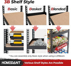 HOMEDANT 5 Tier Laminated Boltless Heavy Duty Garage Storage Adjustable Wide Size Metal Shelving Unit Utility Rack Shelves Organization Multipurpose Shelf Shed Warehouse 47.7"W x 18.2"D x 71.3"H 2Pack