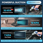Mini Vacuum Cleaner, 3 in 1 Car Vacuum Cleaner High Power, 15000PA Powerful Suction, Air Duster, 7500mAh, Adjustable Small Vaccum Portable Cordless for Cars,Desktop,Home- Light Blue