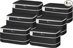 Comforter Storage Bag - Large Capacity Bedding Storage Bags Ultra Space Saving Self Compression Organizer, Washable Compression Bags for Storage Comforter Blanket Duvet Pillow, 6-Pack, Black