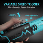 DURATECH Extended Cordless Ratchet Wrench, 3/8" 12V 44 Ft-Lbs Long Neck Electric Ratchet Wrench with 2-Pack 2.0Ah Li-Ion Battery, 1 Hour Fast Charger, 10 Sockets Accessories & Variable Speed Trigger