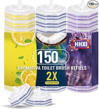 150Ct Aromative Toilet Brush Refills, Toilet Bowl Cleaner Refills, Double-Layer Cleaning Pads Added, Disposable Refill Heads for Toilet Bowl Cleaner Wands, Bulk （Patented）