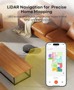Robot Vacuum and Mop Combo,Lidar Navigation Robotic Vacuum Cleaner with 3.5L Self Emptying Station,5000Pa Vacuum Robot,180mins Runtime,No-Go&No-Mop Zones,App/Alexa/Remote Control,UR3