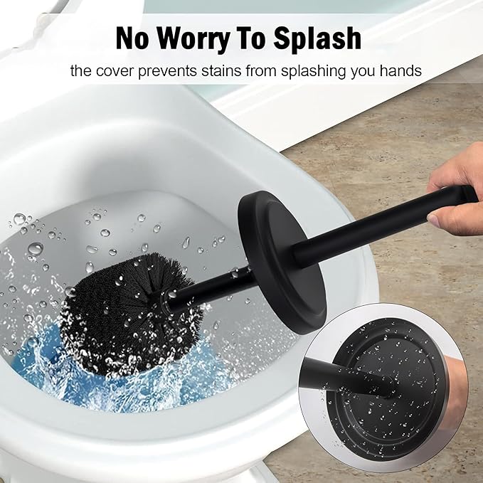 Matte BlackToilet Bowl Brush with Holder, Durable Bathroom Cleaning Tool, Modern Design for Easy Toilet Maintenance, Bathroom Cleaner Brush for Efficient Cleaning and Hygiene