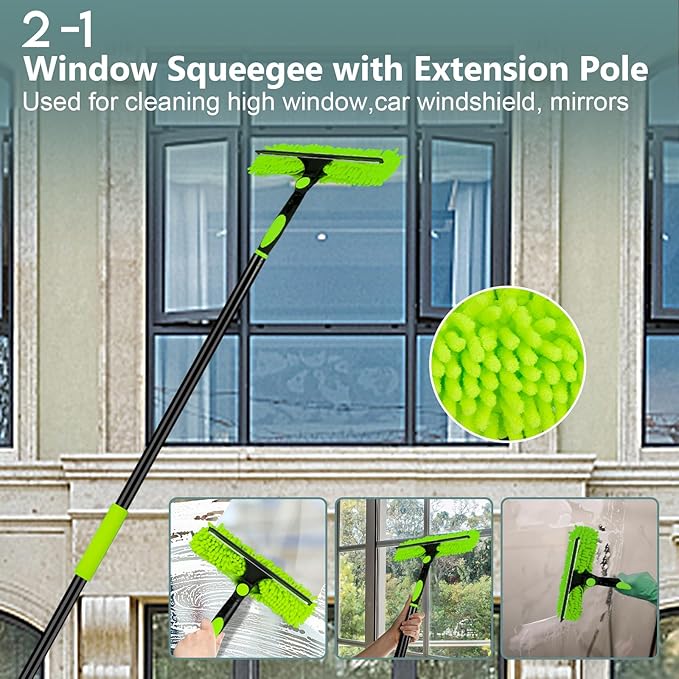 15 Foot Dusters for Cleaning, Duster with Extension Pole 7-15ft, Microfiber Feather Duster Used for Cleaning Ceiling Fan, High Window, Blinds, Shutters, Sofa, Cobweb Duster for Home (14 PCS)