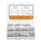M3 M4 M5 Wood Screws Assortment Kit 450Pcs,304 Stainless Steel Self-Tapping Screws for Metal,Phillips Drive Screws Set,Countersunk Flat Head Assorted Screws,Sheet Metal Screw Set Assortment