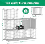 Wire Cube Storage Organizer, 6 Cubes Converted into 7 Cubes, Sturdy Metal Grids Storage Shelf Closet Shelving Units and Storage, Shelves for Bedroom LIvingroom Office