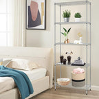FDW Shelves,Wire Shelving Utility Storage Shelves Shelving Unit NSF Certified Height Adjustable Metal 5 Tier Shelves Easy Assembly 24" L x 14" W x 60" H,Chrome