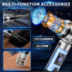 Car Vacuum Portable Cordless, 21000PA High Power Handheld Vacuum Cleaner with Brushless Motor,Mini Hand Held Vacuum Cordless Rechargeable Air Duster/Blower/Pump for Car, Home, Pet, Office