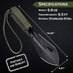 iunio Hiking Trowel, Camping, Backpacking, Portable Shovel, Multitool, Ultralight Camp Tool, with Carrying Pouch, for Gardening, Outdoor, Survival