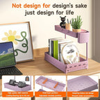 3 Pack Multi-Purpose Under Sink Organizers and Storage, 2025 L-Shaped Pull Out Cabinet Organizer for Bathroom & Kitchen, Under Cabinet Organizer with Hooks Hanging Cup, Pink