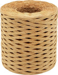 Anvin 1 Roll Natural Raffia Paper Ribbon Matte Twine Raffia Ribbon Paper Decorative String for Festival Gift Wrapping, Crafts and DIY 1/4" Wide by 660 Feet Each Roll (Natural Color)