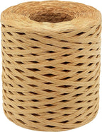 Anvin 1 Roll Natural Raffia Paper Ribbon Matte Twine Raffia Ribbon Paper Decorative String for Festival Gift Wrapping, Crafts and DIY 1/4" Wide by 660 Feet Each Roll (Natural Color)