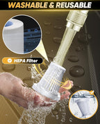 Saker Car Vacuum Portable 6-in-1 Handheld Cordless Vacuums, 20000PA Suction, 7800mAh Blower, Window Breaker, Seatbelt Cutter for Car, Home & Office Cleaning SW102 Silver