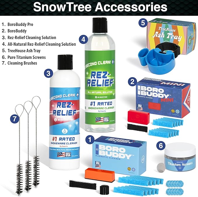 SNOWTREE - 4 Pack Rez Relief Glass Cleaner Solution for Glass, Ceramic, Metal & Silicone - 12 Fluid Oz Bottle (4 Pack) - Refreshing Citrus Scent Glass Cleaner Liquid - Removes Stains & Smells