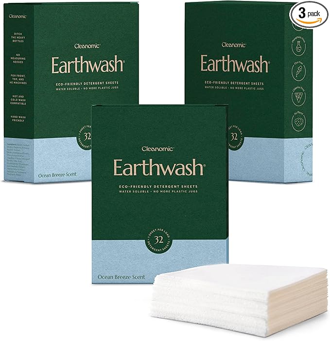 CLEANOMIC Laundry Detergent Sheets (Up To 192 Loads) 96 Ocean Breeze Sustainable Sanitizer Strips - Ideal for Travel & Home Liquidless Laundry by Cleanomic
