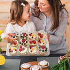 WIKDAY 12 Count x 25 Sets Plastic Cupcake Containers, Durable and BPA-Free Cupcake Holder with Lid for Easy Transport Storage, Stackable Clear Cupcake Carriers, Reusable Dessert Boxes