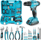Seesii 21V Cordless Drill Tool Kit - 190Pcs Power Tool Combo Set, Hand Tool Kit with Toolbox, Electric Drill Driver for Men Home Hand Repair DIY