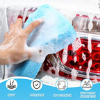 Tioncy 24 Pcs Large Sponges Bulk 7.5 x 5.5 x 1.9 Inch Grouting Car Wash Foam Cleaning and Washing Sponge Commercial Foam Large All Purpose for Cleaning Dishes Car Tile Bike (Blue)