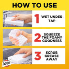 Easy‑Off Heavy Duty 2‑in‑1 Ultra Thick Eraser & Degreasing Formula, 5 Multi‑Use Cleaning Pads — Cuts Through Tough Grease & Grime in Seconds